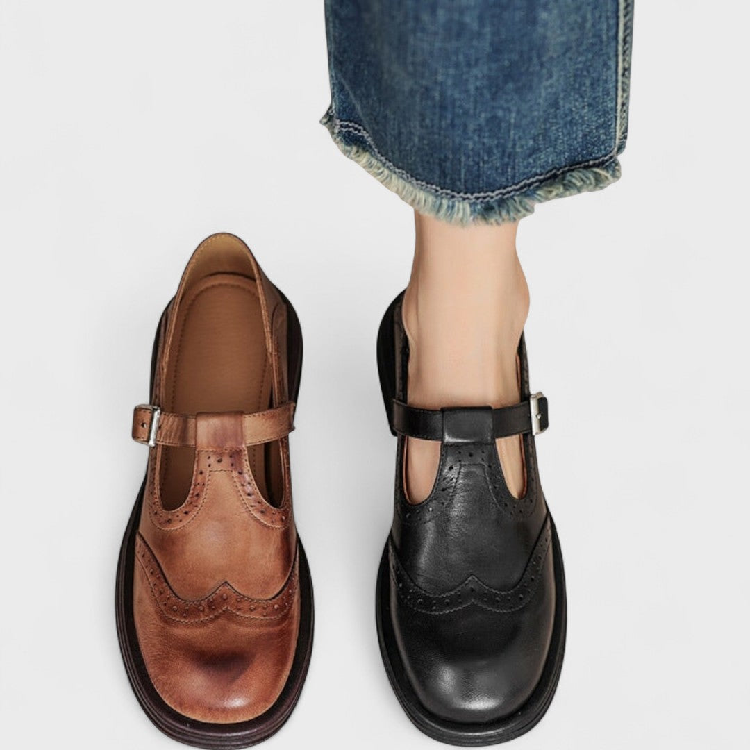 Malena | Zapatos de tacón bajo con hebilla