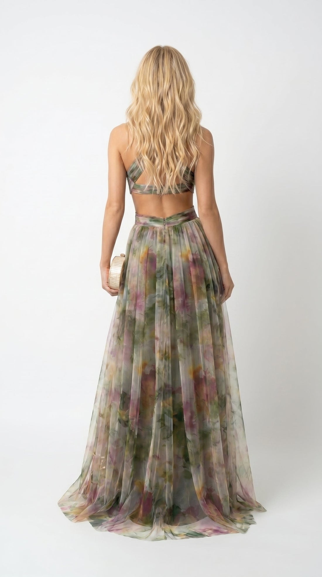 Gisela: Vestido floral multicolor de caída vaporosa