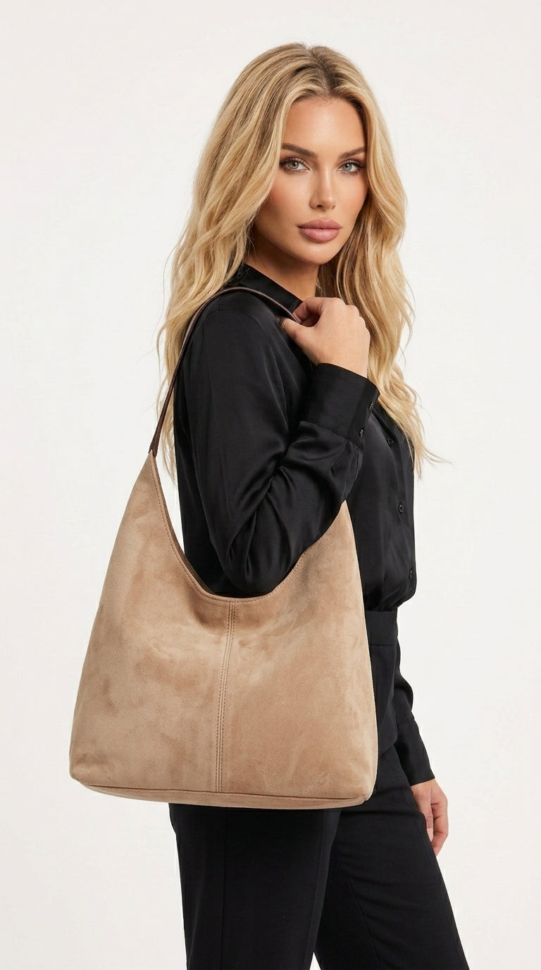 Purificación | Bolso hobo de efecto ante