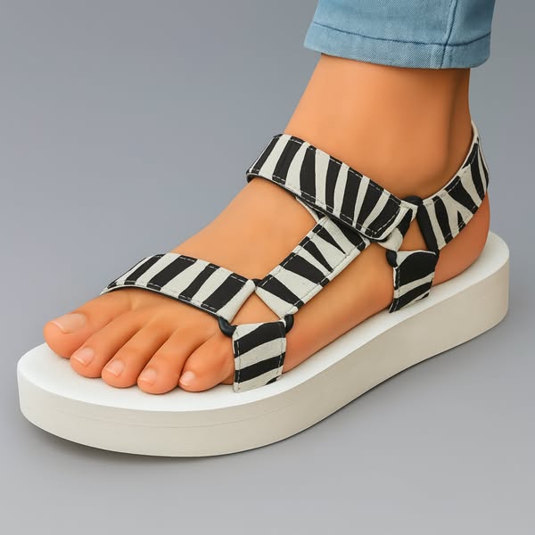 Candelaria | Sandalias deportivas con tiras estampadas