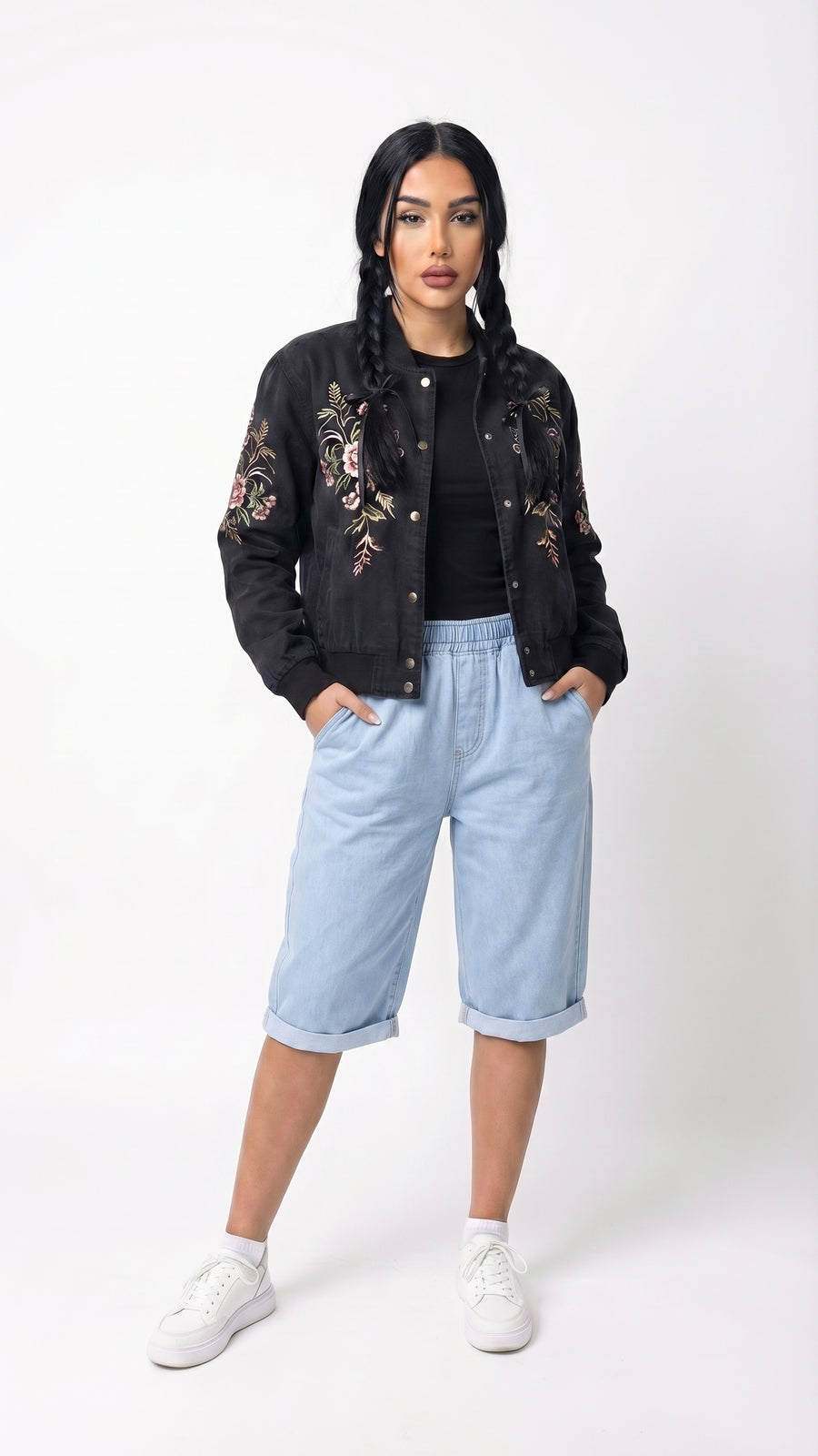 Mencía: Pantalón recto de tejido texturizado en azul