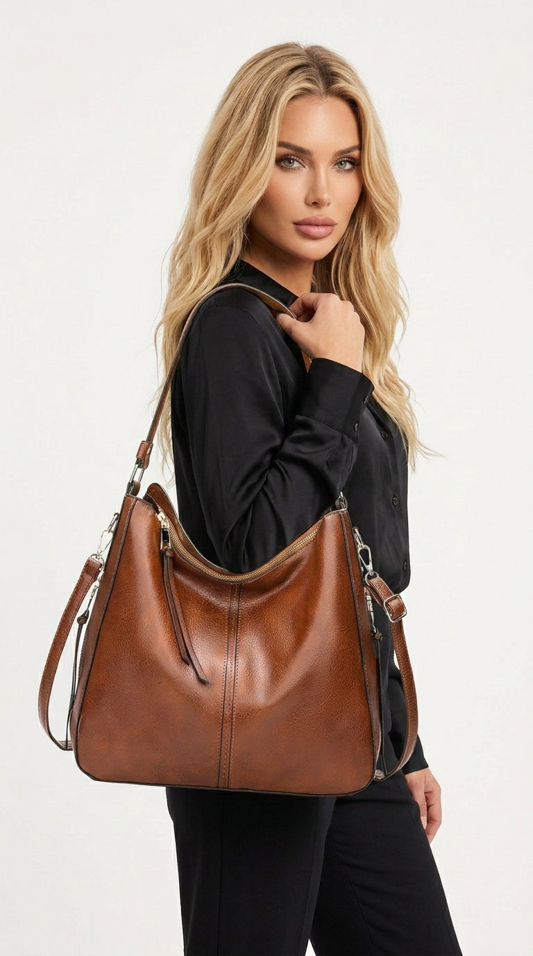Ninfa | Bolso de hombro de piel sintética lisa