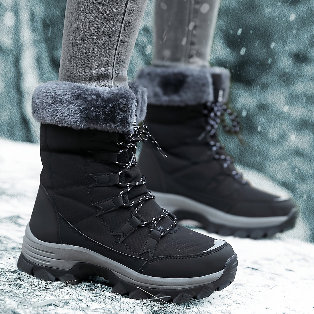 Mercedes | Botas de invierno con cordones y forro de pelo