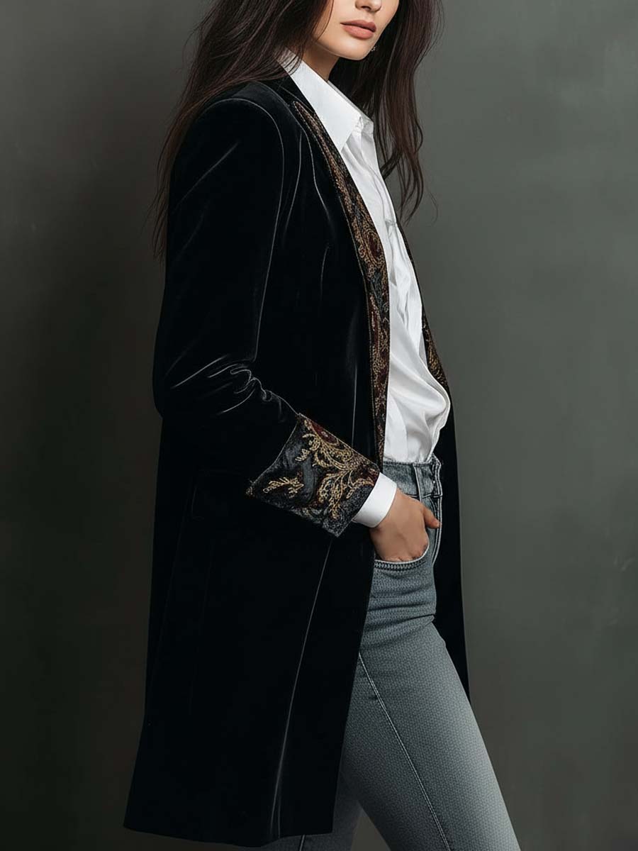 Miren | Blazer entallado con estampado barroco
