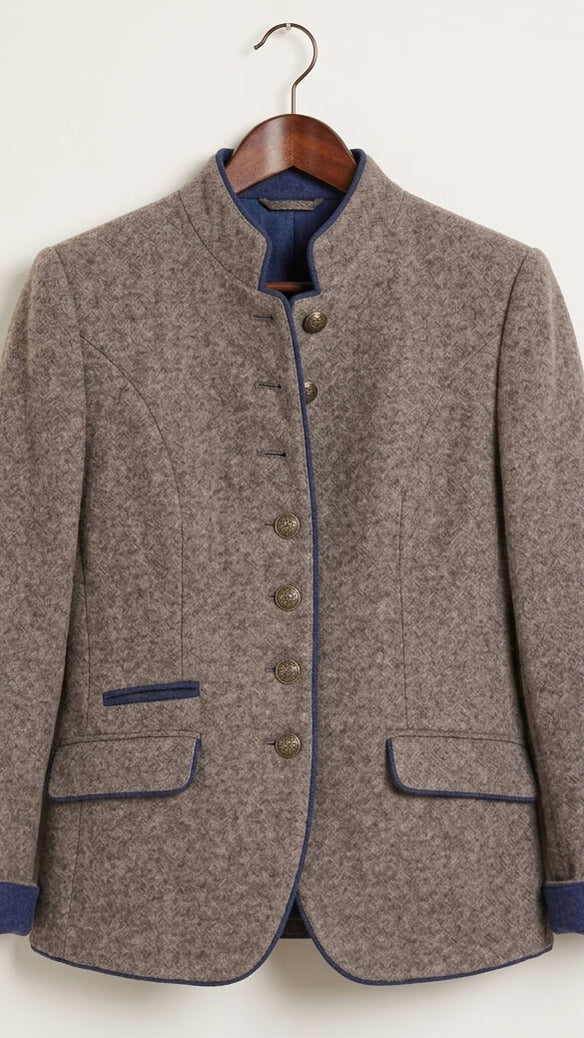 Inma | Chaqueta de tweed con cuello mao