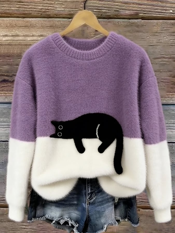 Paulina: Jersey oversize suave en lila