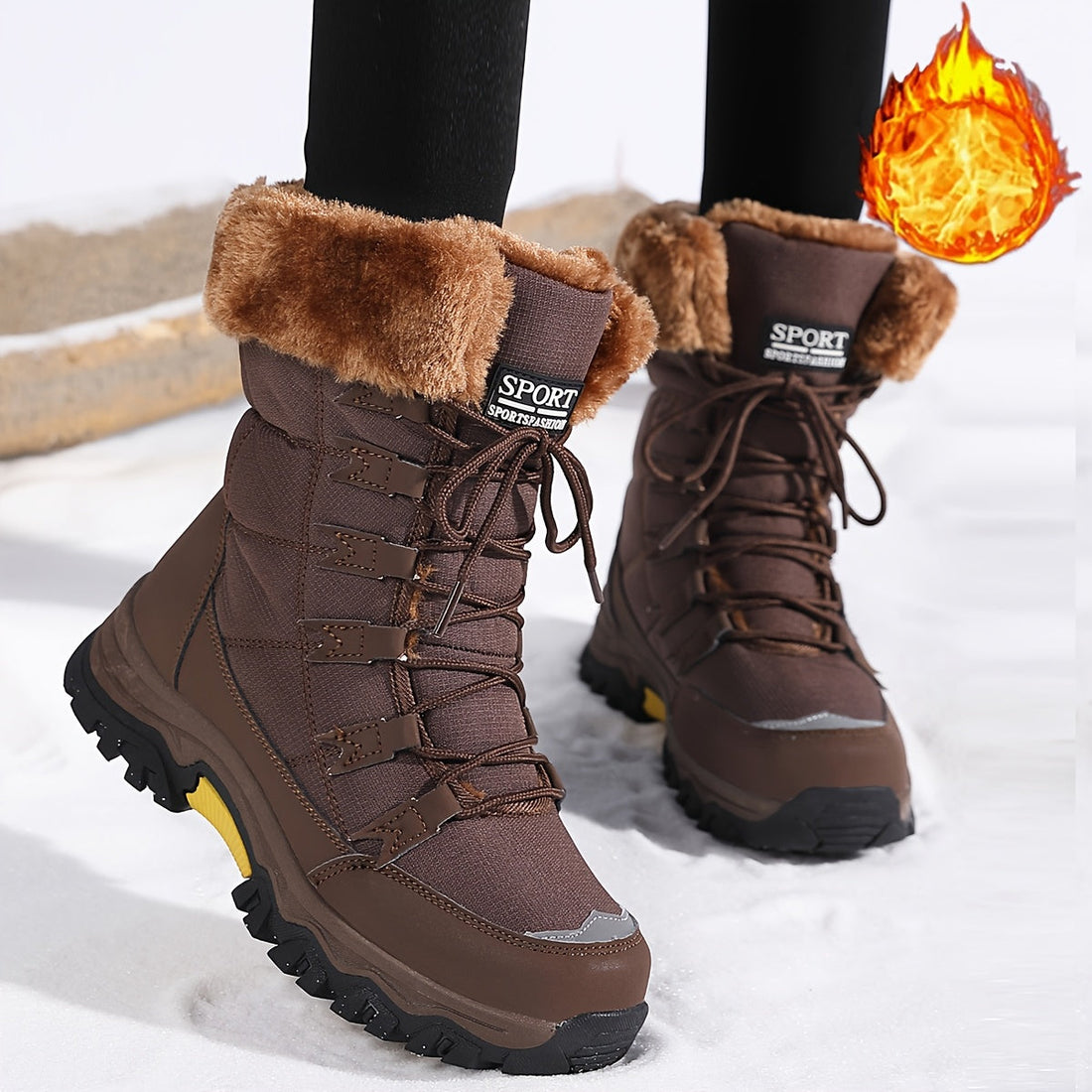 Mercedes | Botas de invierno con cordones y forro de pelo