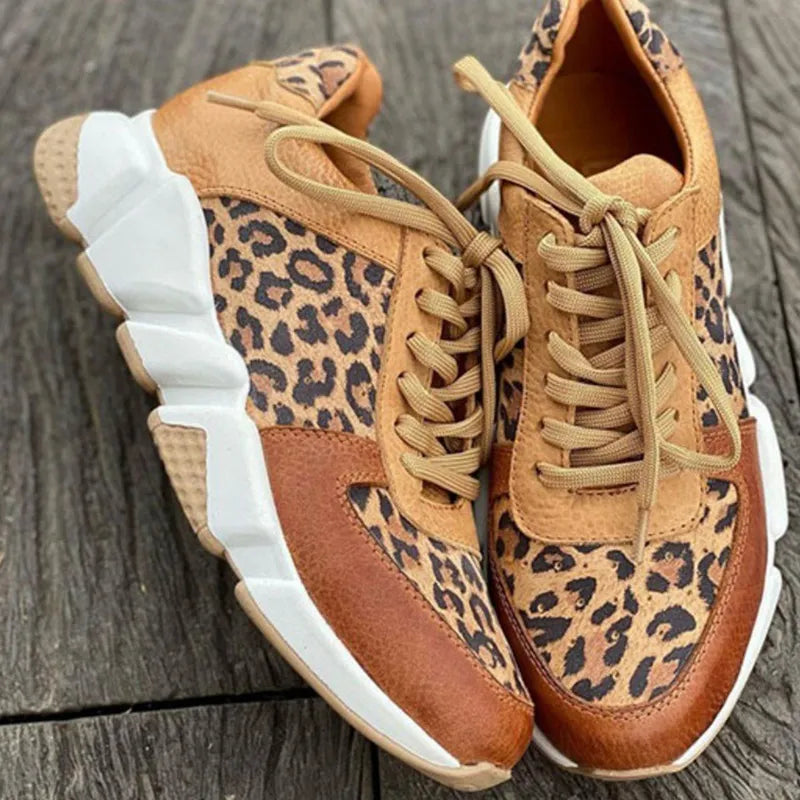 Simona | Zapatillas de leopardo con suela gruesa