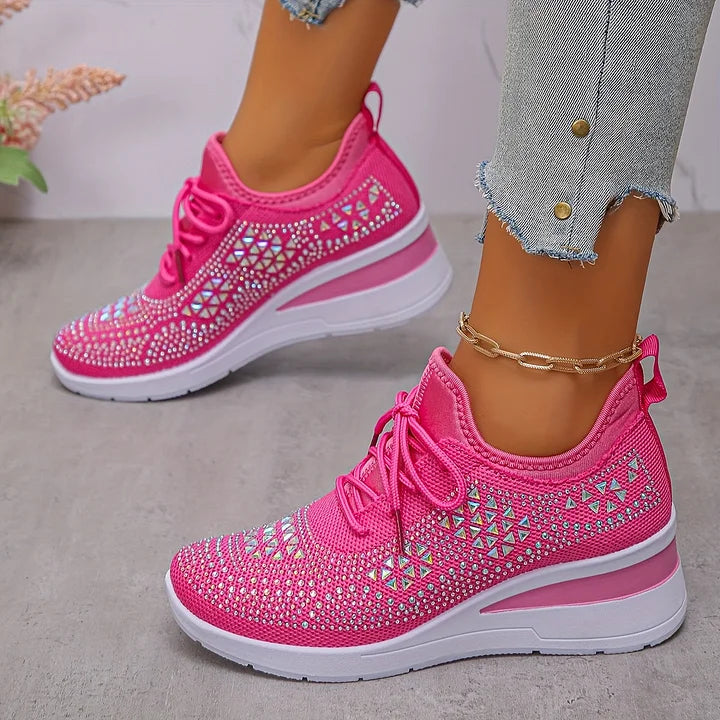 Trinidad | Zapatillas de punto con brillo y cuña