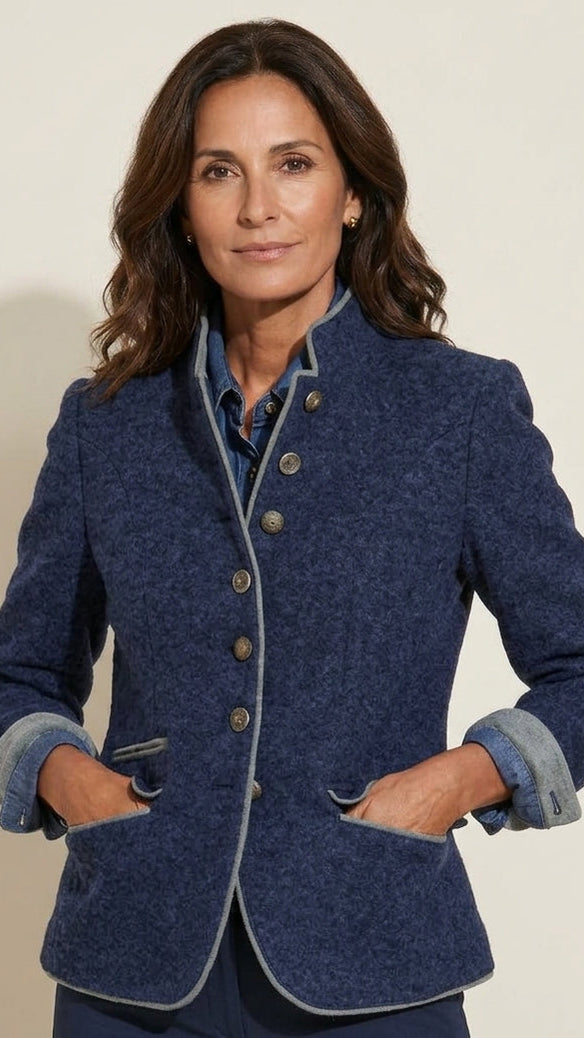 Inma | Chaqueta de tweed con cuello mao