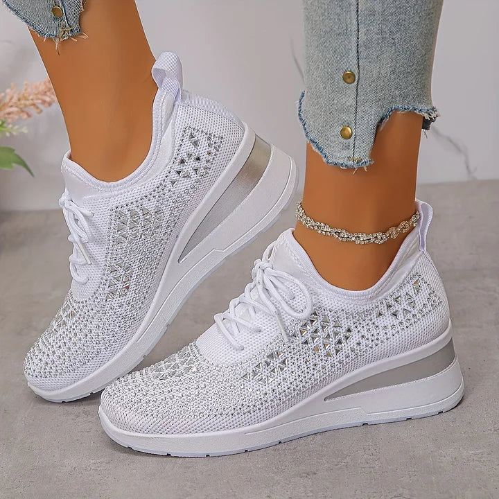 Trinidad | Zapatillas de punto con brillo y cuña