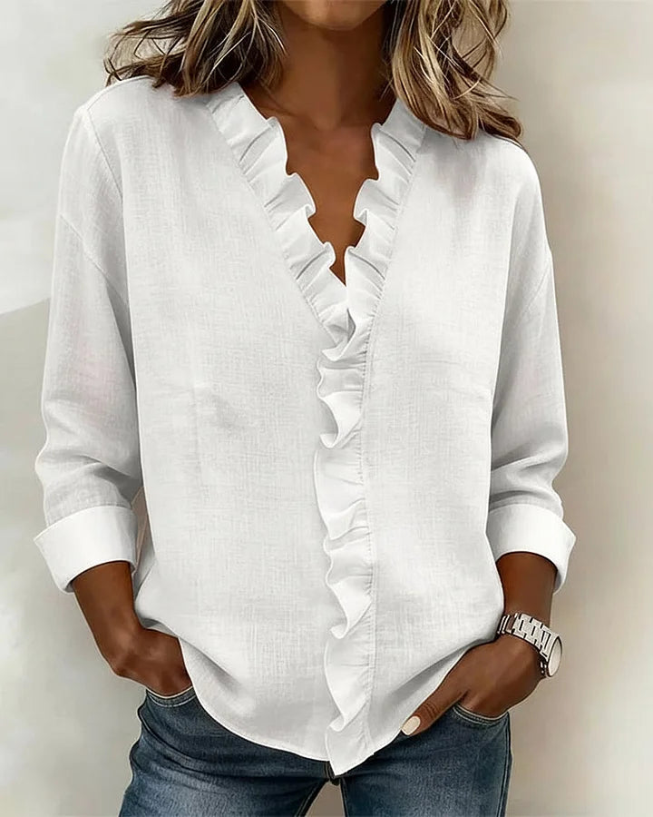 Serafina | Blusa con volantes y escote en pico