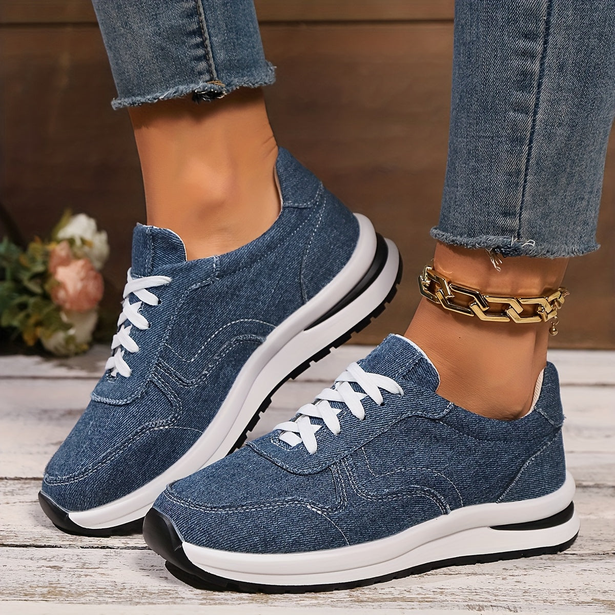 Soledad | Zapatillas de punto con cordones