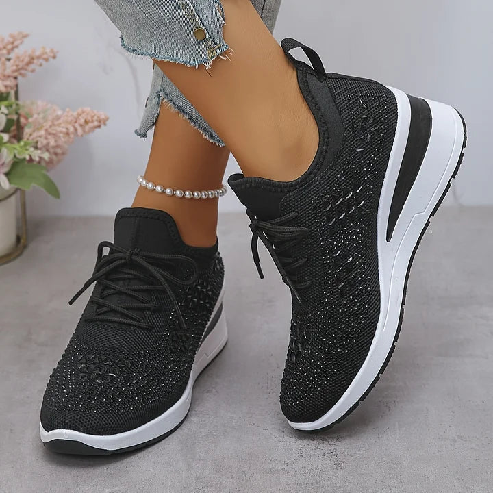 Trinidad | Zapatillas de punto con brillo y cuña