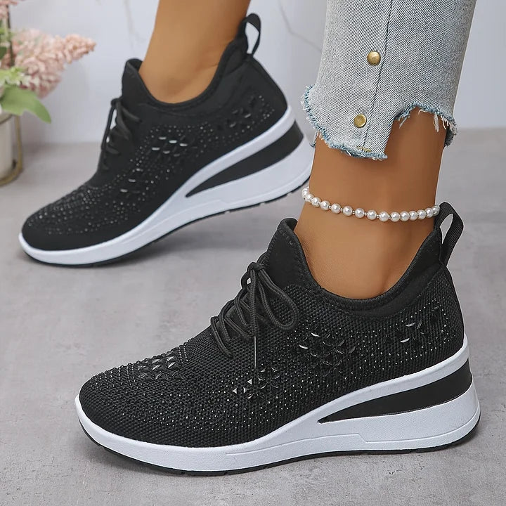 Trinidad | Zapatillas de punto con brillo y cuña