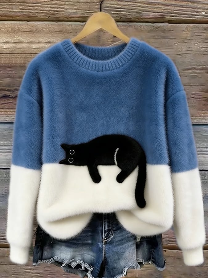 Paulina: Jersey oversize suave en azul