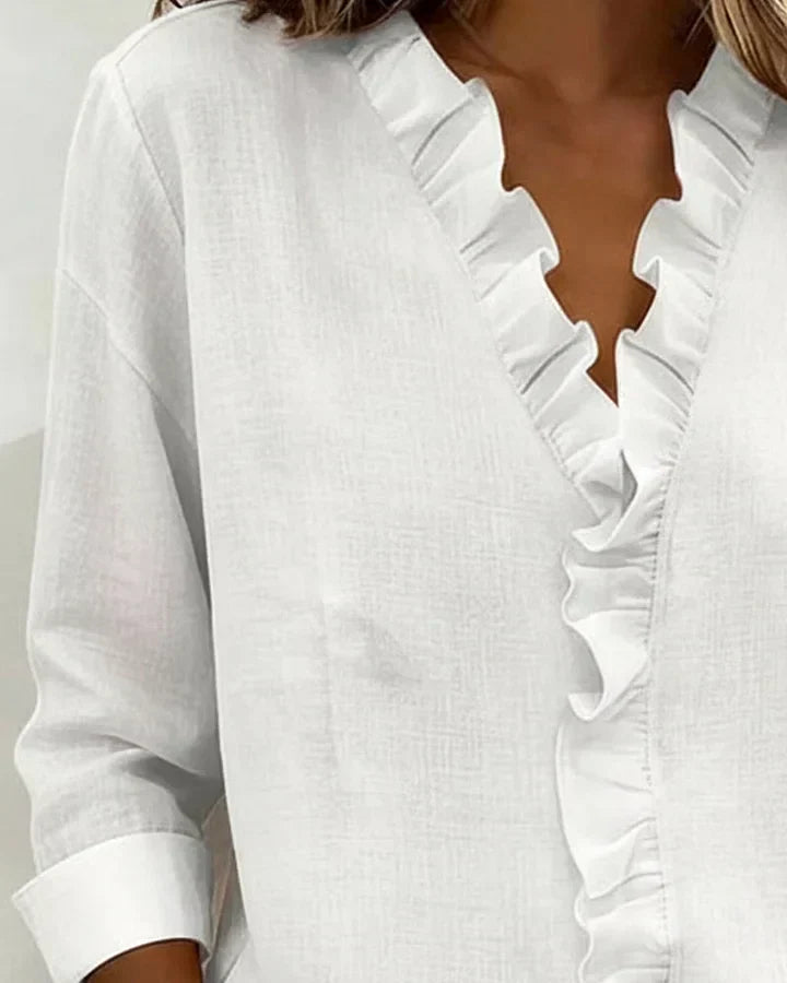 Serafina | Blusa con volantes y escote en pico