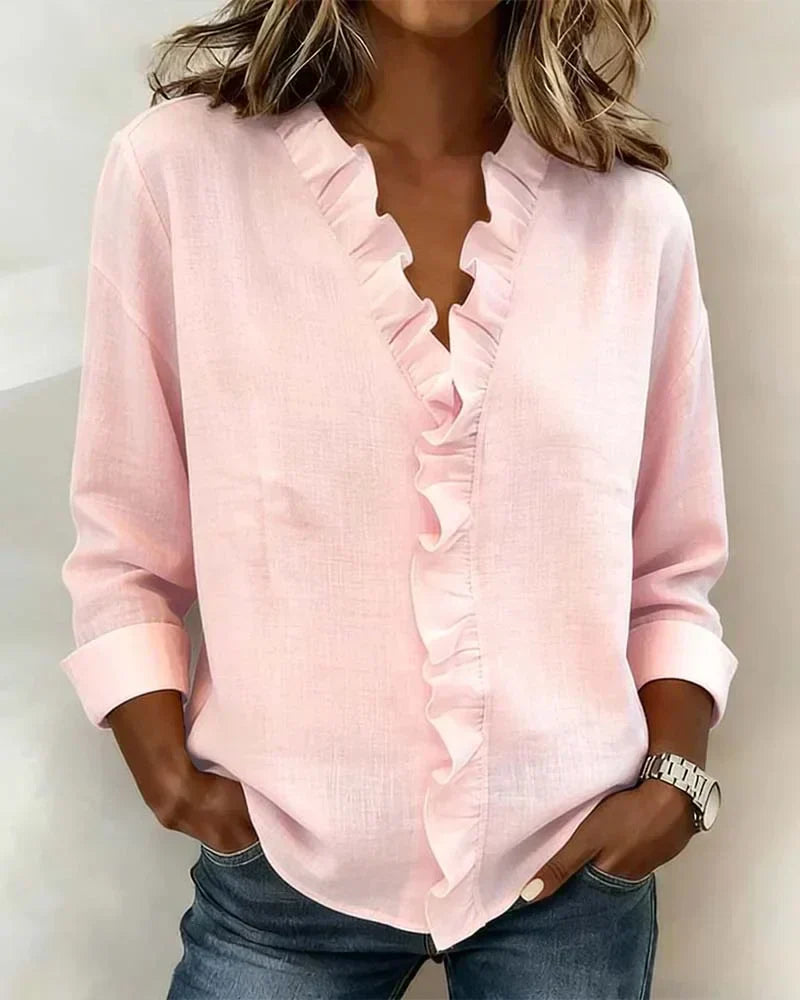 Serafina | Blusa con volantes y escote en pico