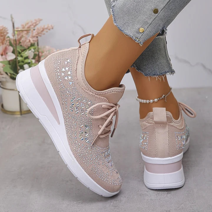 Trinidad | Zapatillas de punto con brillo y cuña
