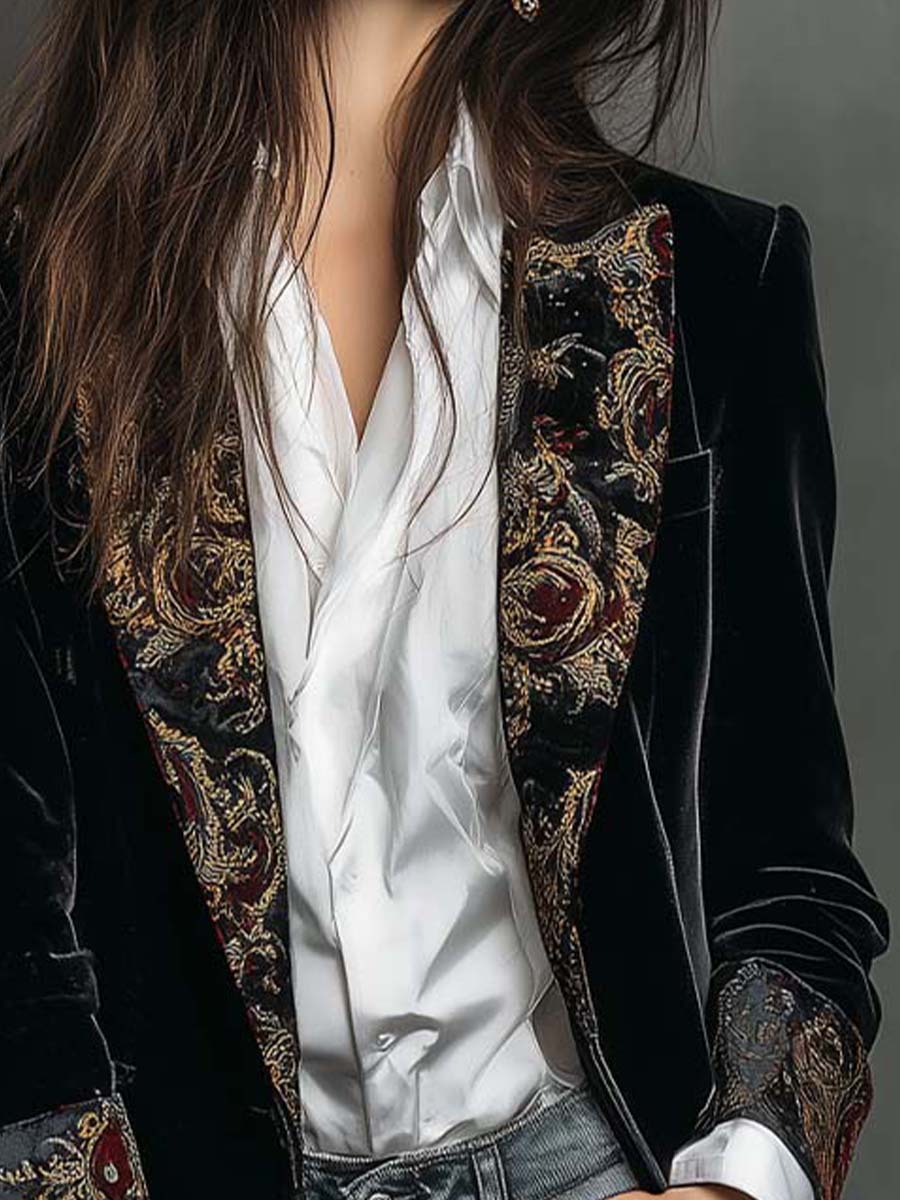 Miren | Blazer entallado con estampado barroco