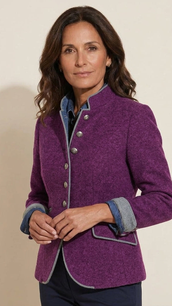 Inma | Chaqueta de tweed con cuello mao