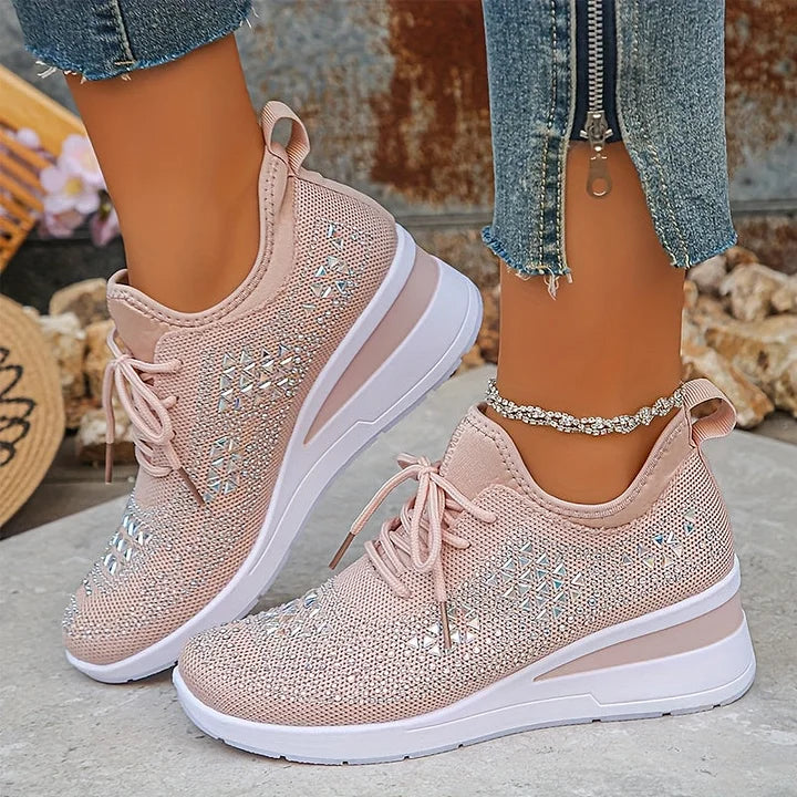 Trinidad | Zapatillas de punto con brillo y cuña
