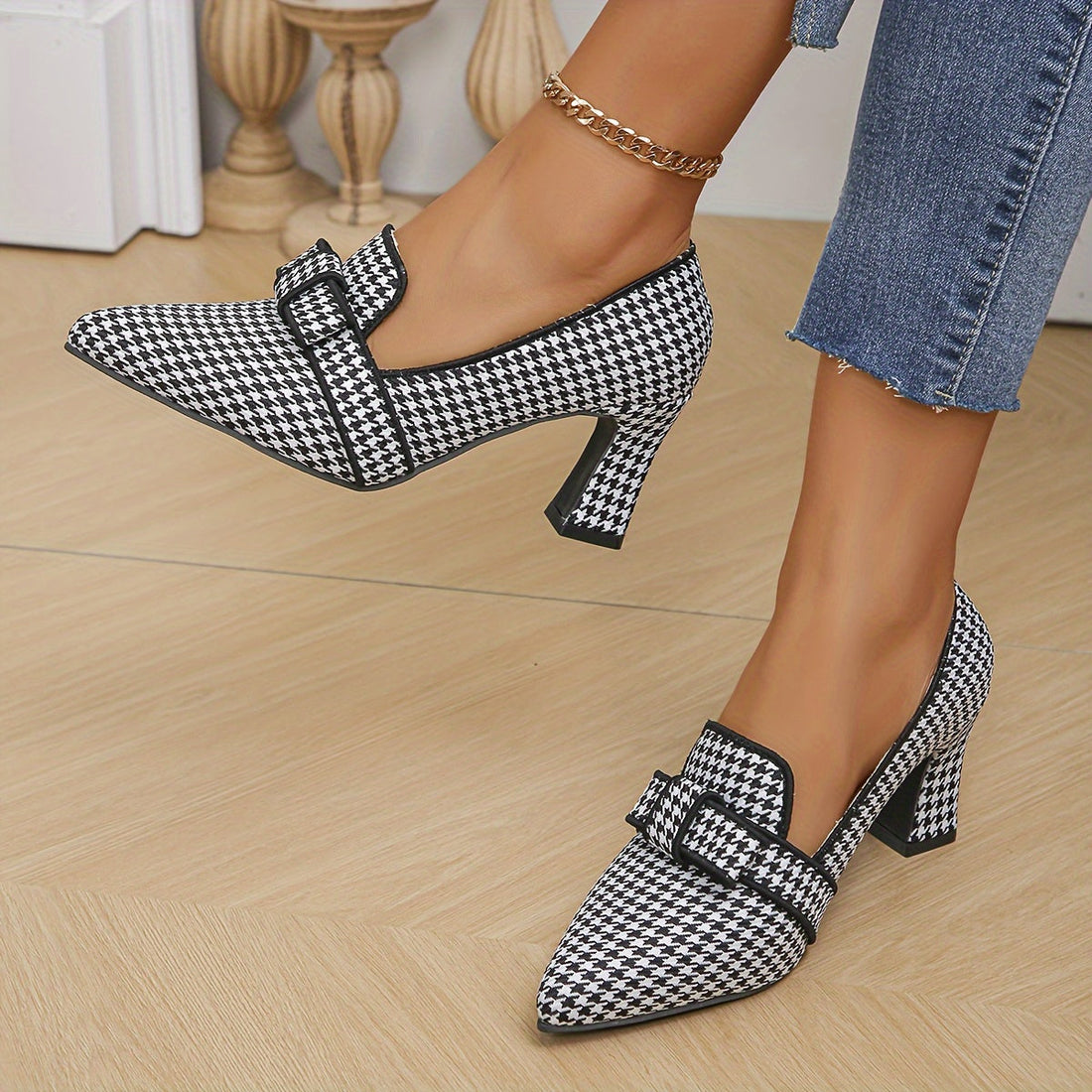 Rosalinda | Zapatos de salón de pata de gallo