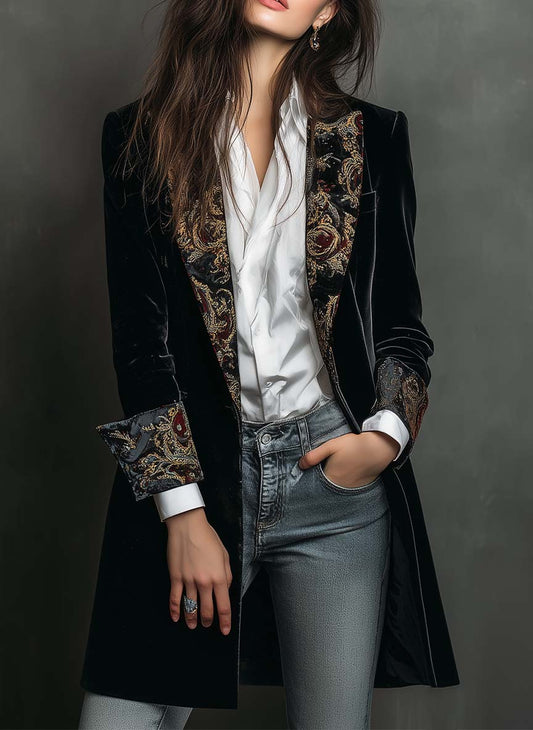 Miren | Blazer entallado con estampado barroco