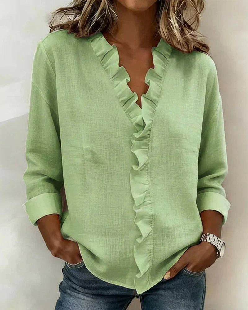 Serafina | Blusa con volantes y escote en pico