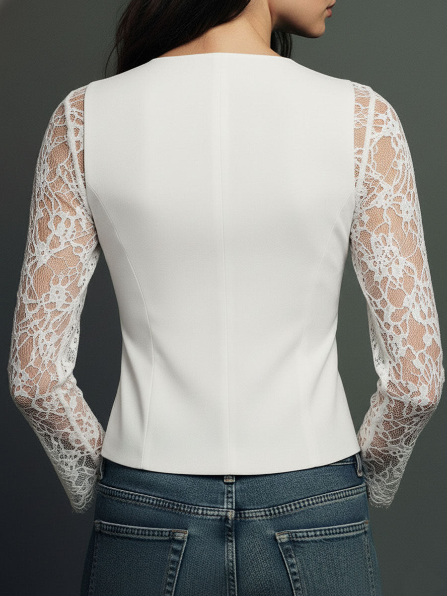 Paz | Blazer con mangas de encaje