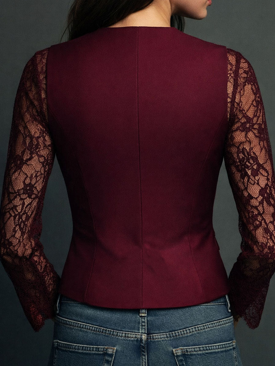 Paz | Blazer con mangas de encaje