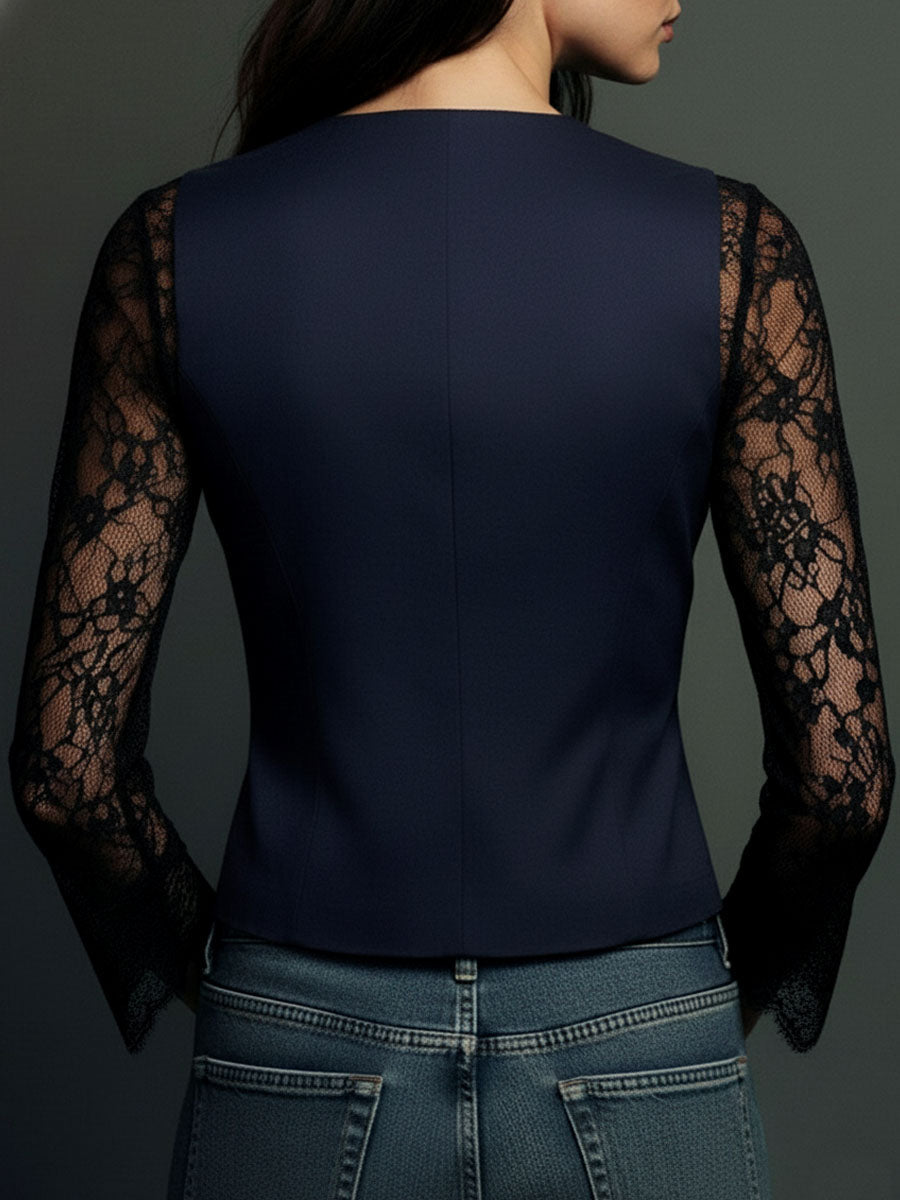 Paz | Blazer con mangas de encaje