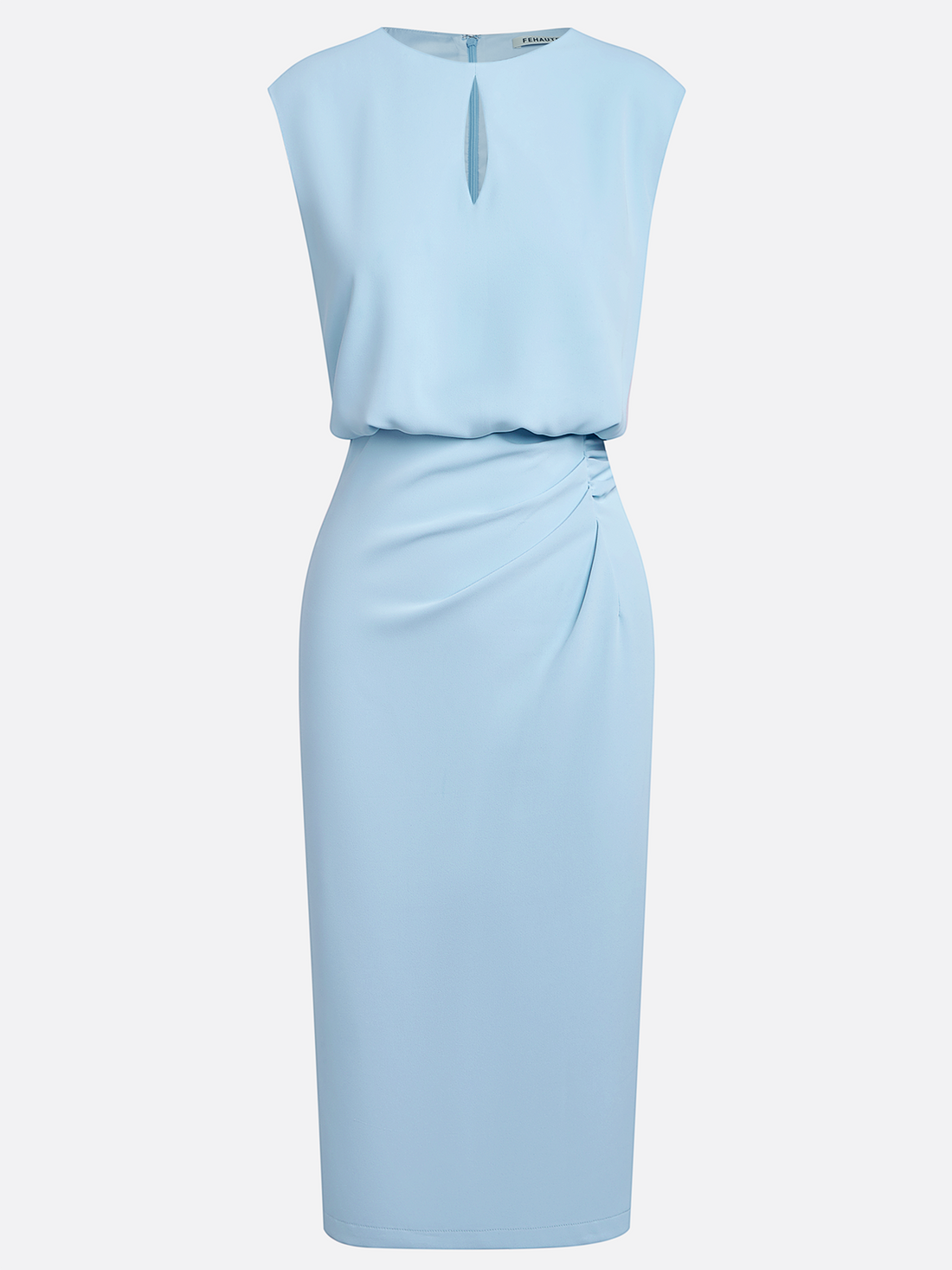 Fabiola: Vestido midi con drapeado lateral