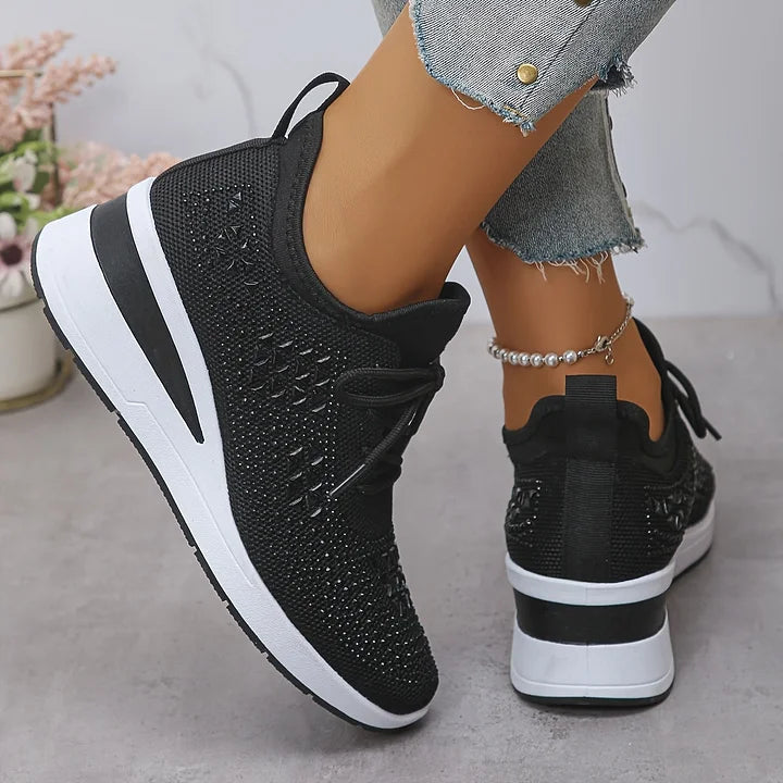 Trinidad | Zapatillas de punto con brillo y cuña