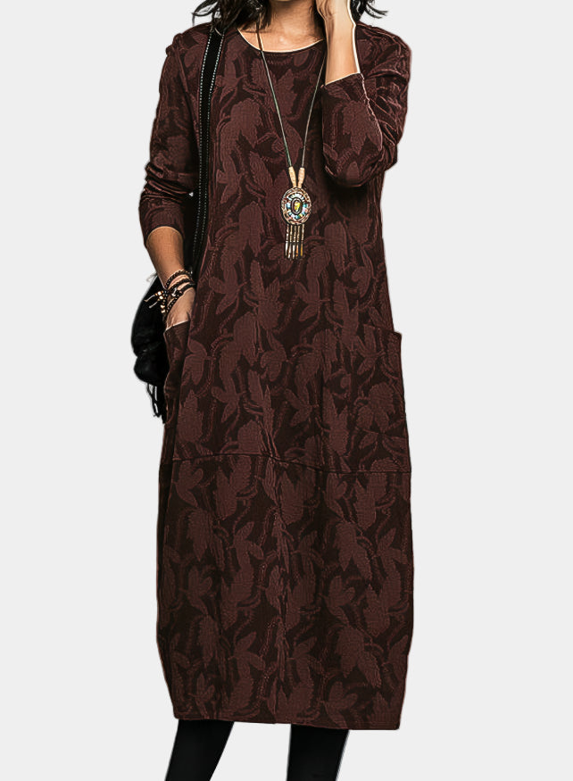 Berta: Vestido elegante de invierno en burdeos
