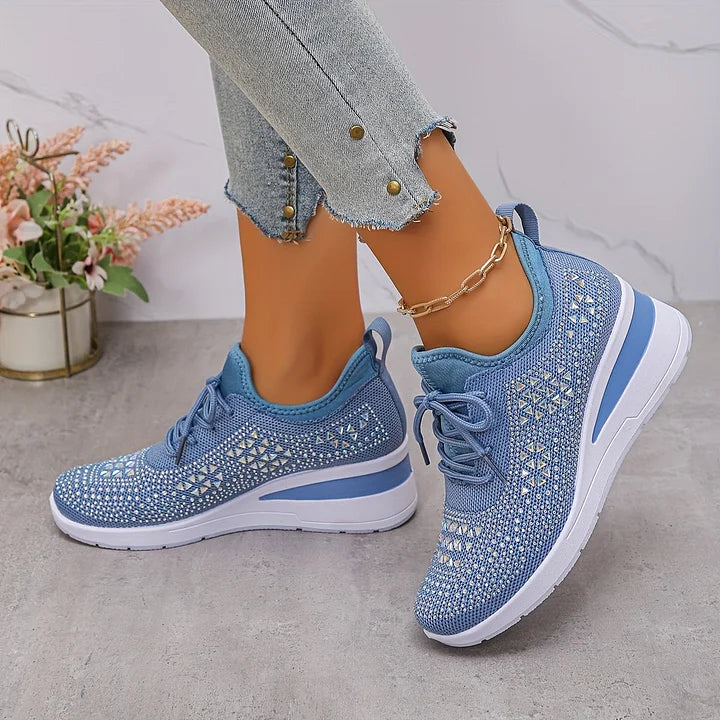 Trinidad | Zapatillas de punto con brillo y cuña