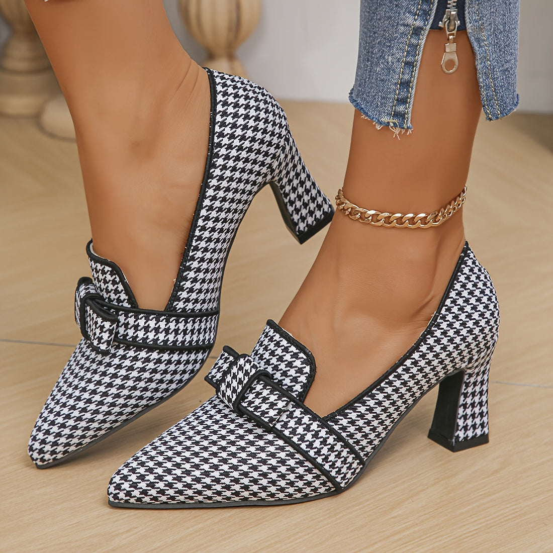 Rosalinda | Zapatos de salón de pata de gallo