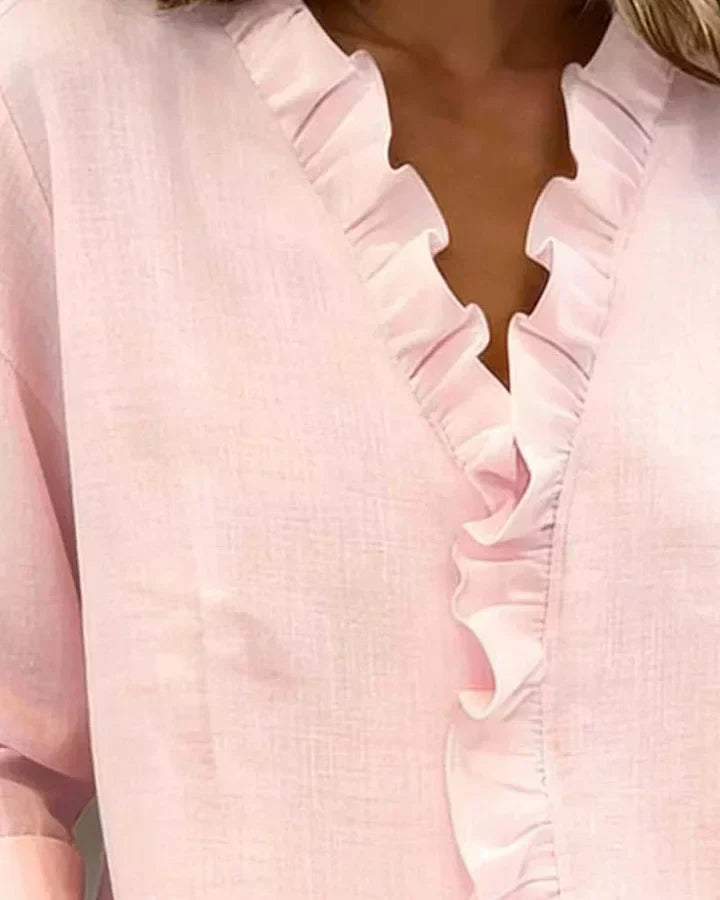 Serafina | Blusa con volantes y escote en pico