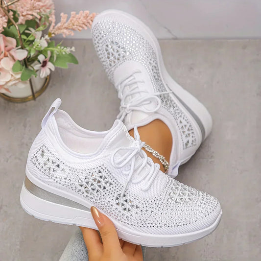 Trinidad | Zapatillas de punto con brillo y cuña