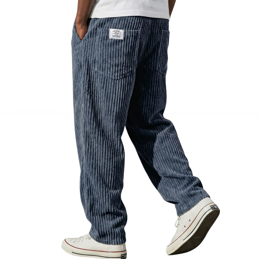 Mateo: Pantalón de pana con cintura elástica en azul