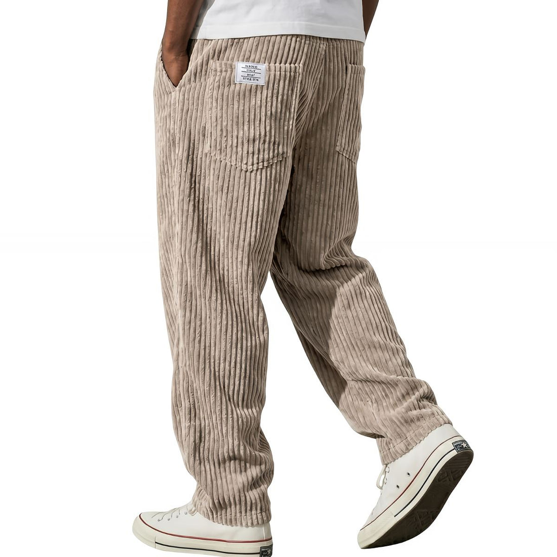Mateo: Pantalón de pana con cintura elástica en caqui