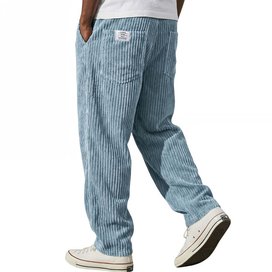Mateo: Pantalón de pana con cintura elástica en azul claro