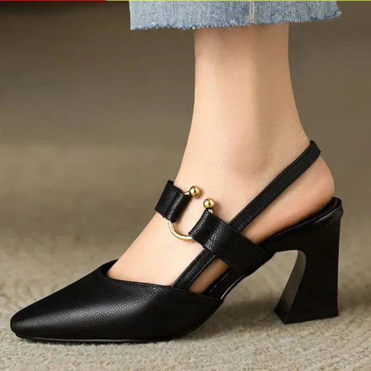 Roxana | Zapatos destalonados con tacón ancho