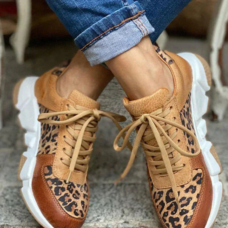 Simona | Zapatillas de leopardo con suela gruesa