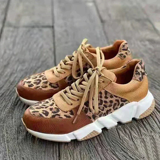 Simona | Zapatillas de leopardo con suela gruesa