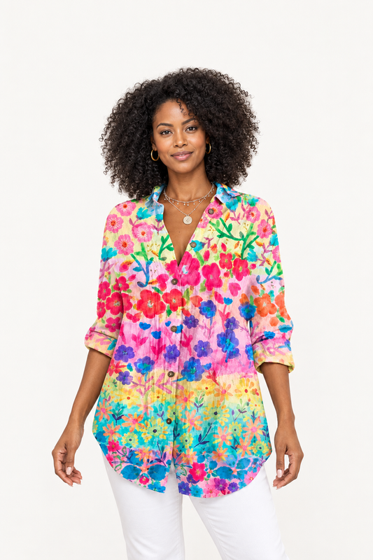 Flora: Blusa de estampado floral multicolor