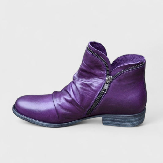 Raquel | Botines fruncidos con cremallera