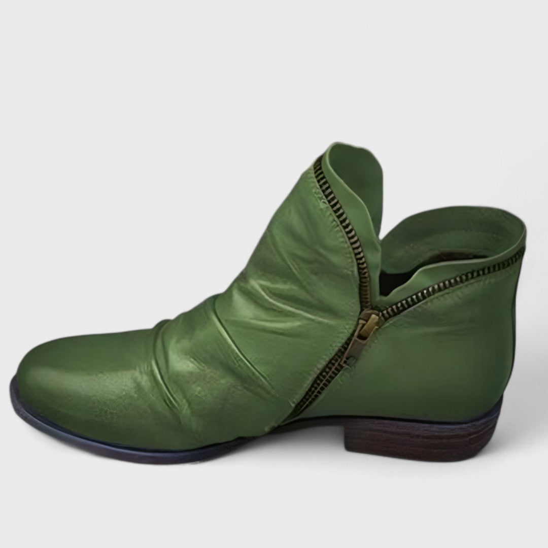 Raquel | Botines fruncidos con cremallera