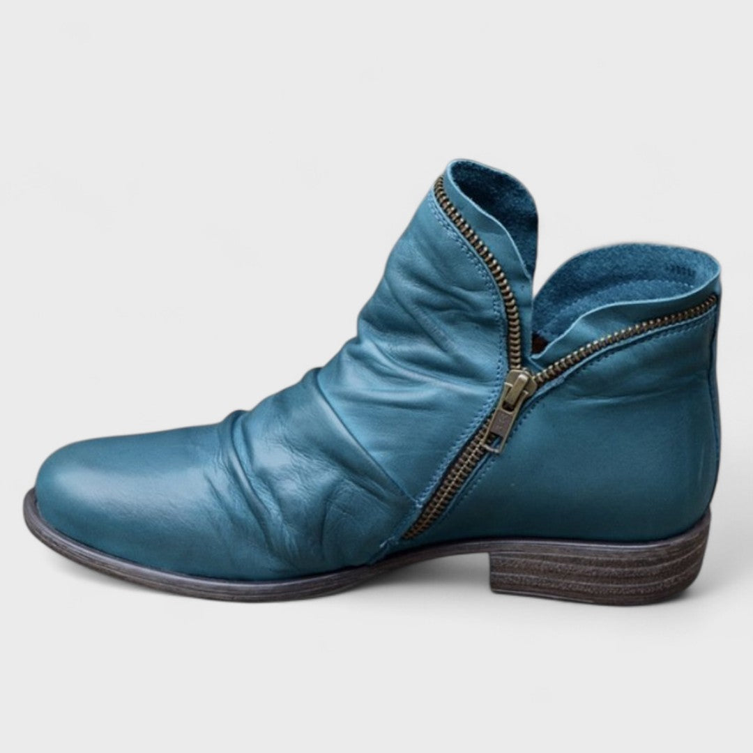 Raquel | Botines fruncidos con cremallera