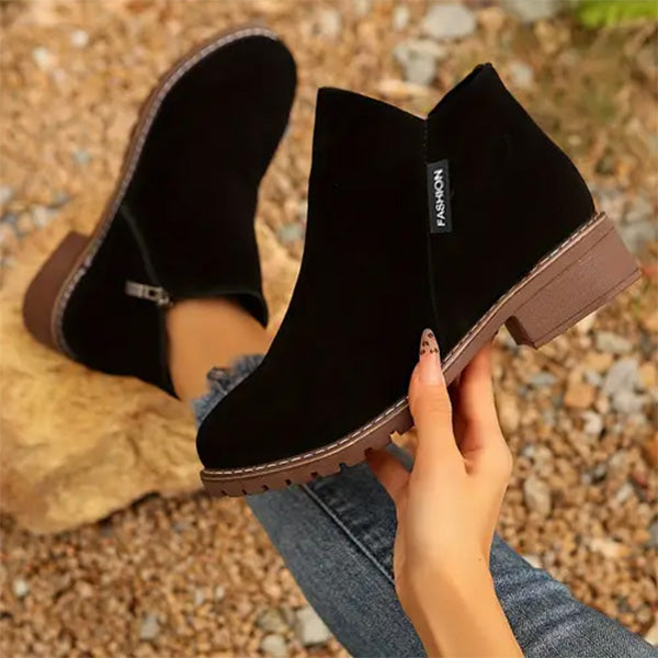 Regina | Botines de ante con cremallera lateral